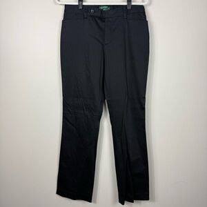 Lauren Ralph Lauren Adelle Modern Straight Trouser Womens 6 Black Pants Preppy